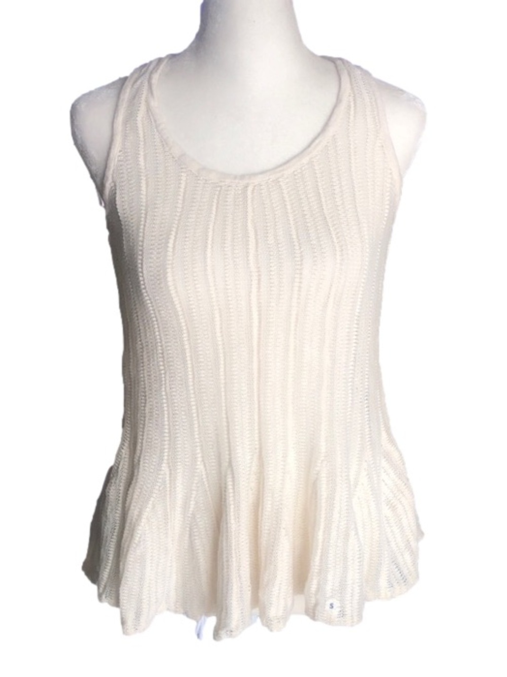 American Eagle Outfitters Cream Knit Sleeveless Round Neck Soft Tank Top - NWOT